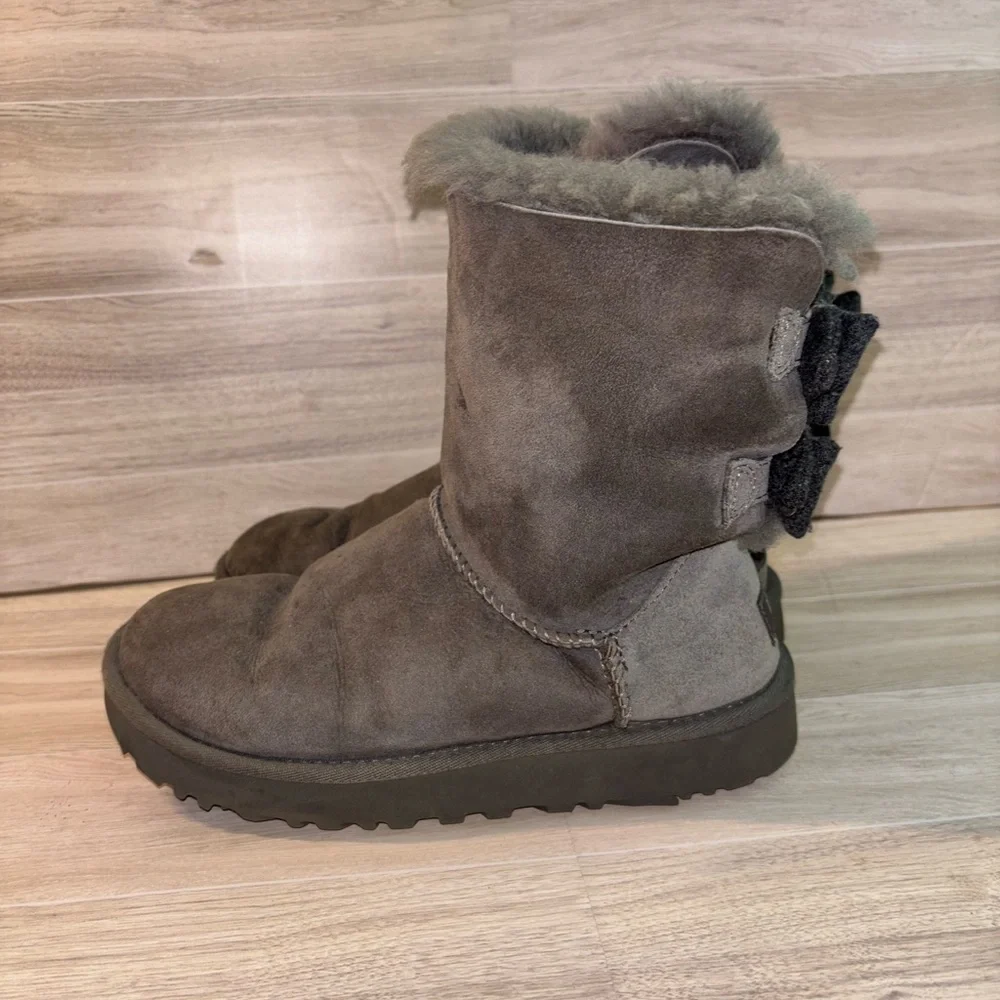 UGG Grey Bailey Bow II Boots